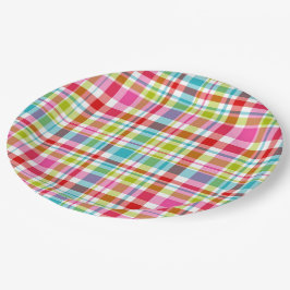 Bright Rainbow Plaid Checkered Pattern  Pappteller