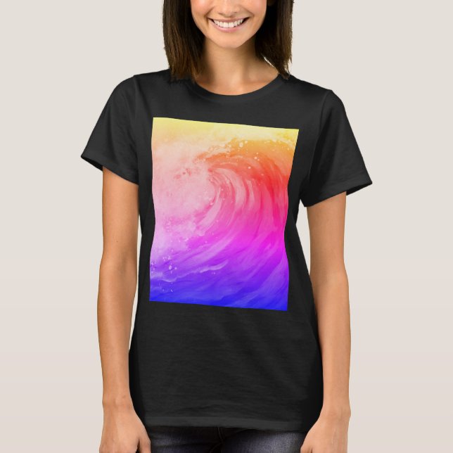 bright rainbow poster depicting a faint wave T-Shirt (Vorderseite)