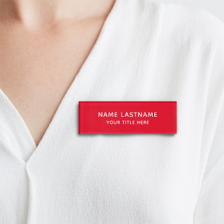 Bright Red Basic Einfach Minimalistisch Modern Tit Namenschild