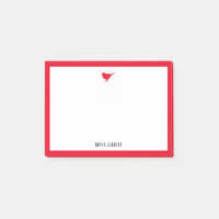 Bright Red Bird und Border mit Weiß und Name