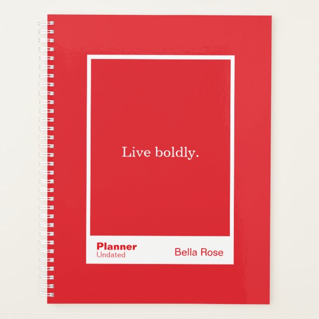 Bright Red Block Quote | Fully Customizable Planer (Vorderseite)