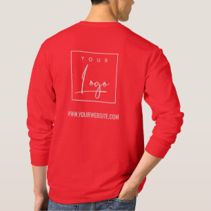 Bright Red Business Fügen Sie Ihre Logo-Website hi T-Shirt
