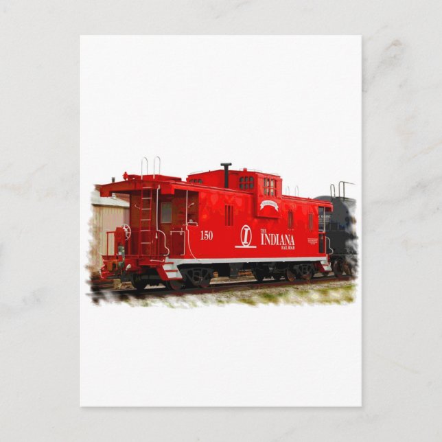 Bright Red Caboose Postkarte (Vorderseite)