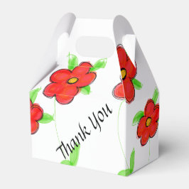 Bright Red Floral Geschenkschachtel