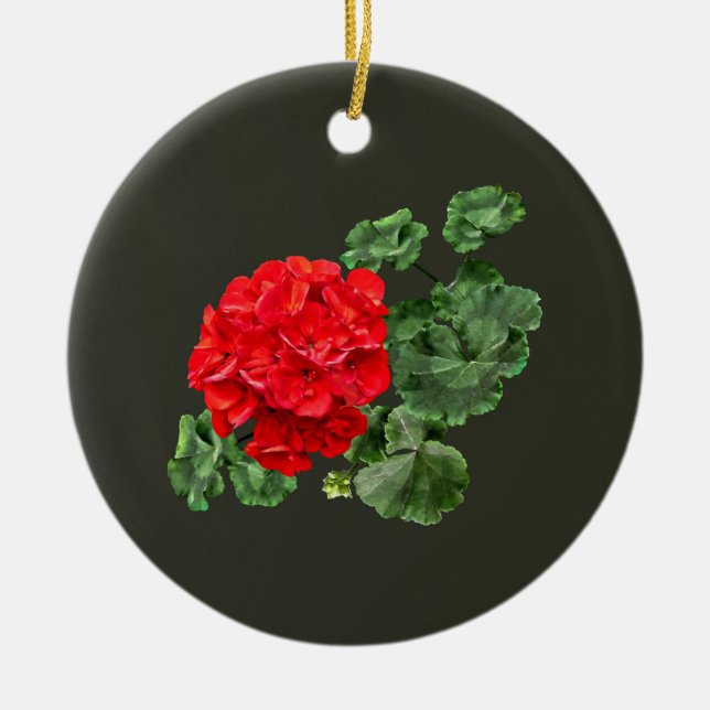Bright Red Geranium Keramik Ornament (Vorne)