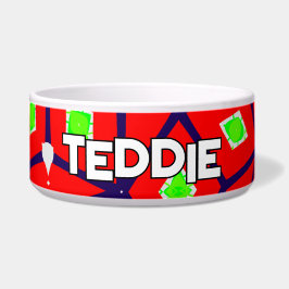 Bright Red Green Abstrakt Napf