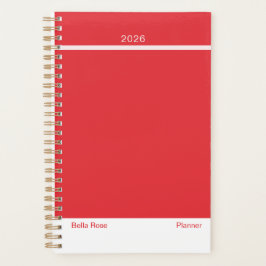Bright Red Minimalist Planner Planer