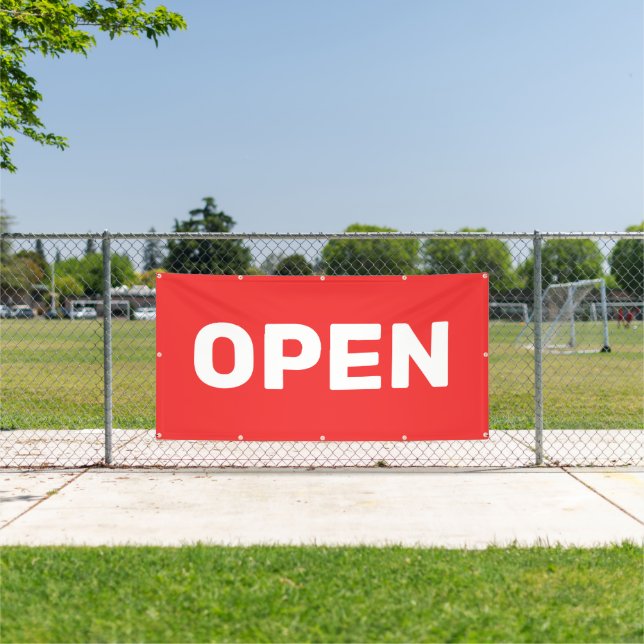 Bright Red OPEN Banner (Insitu)