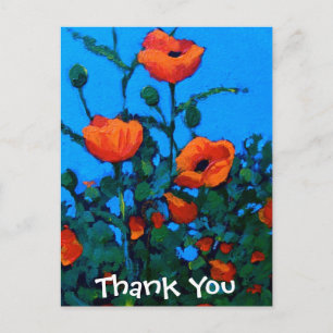 BRIGHT RED POPPIES POSTKARTE