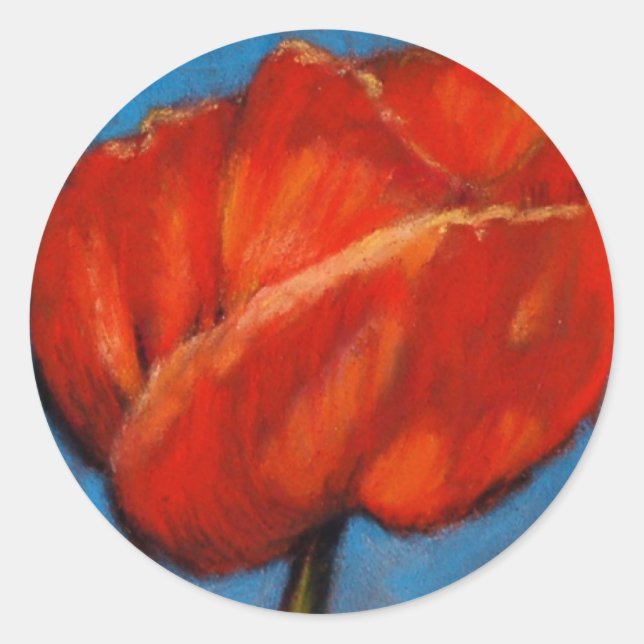 BRIGHT RED POPPY RUNDER AUFKLEBER (Vorderseite)