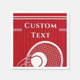 Bright Red Strip Tennis Trainer Geburtstag Serviette