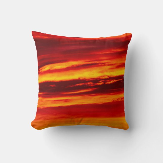 Bright Red Sunset Kissen (Vorderseite)