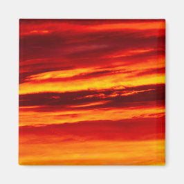 Bright Red Sunset Magnet