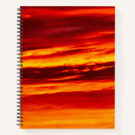 Bright Red Sunset Notizbuch