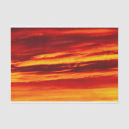 Bright Red Sunset Seidenpapier