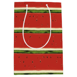 Bright Red Watercolor Watermelon Geschenktasche Mittlere Geschenktüte