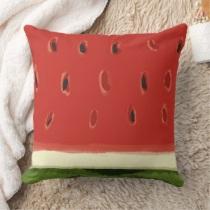 Bright Red Watercolor Watermelon Throw Kissen
