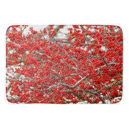 Bright Red Winterberries Holly Trees Berries Badematte