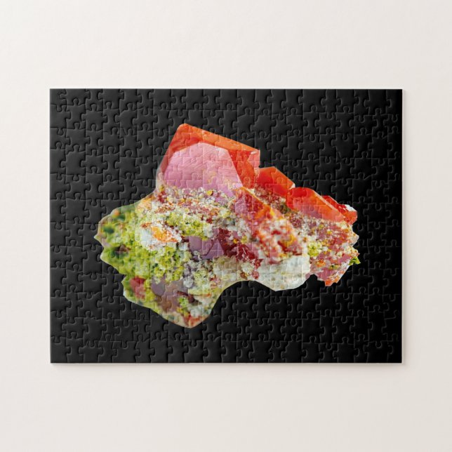 Bright Red Wulfenite Crystal Jigsaw Puzzle (Horizontal)