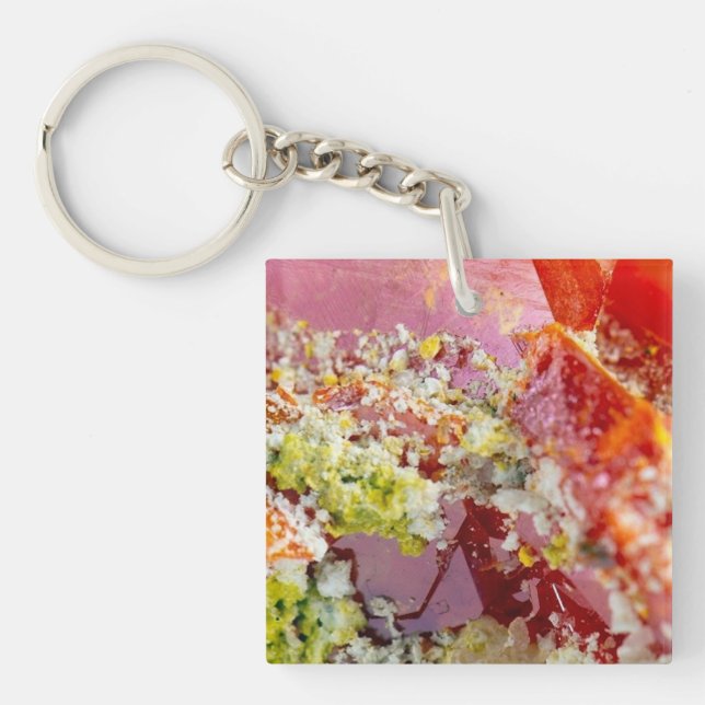 Bright Red Wulfenite Specimen Schlüsselanhänger (Vorderseite)