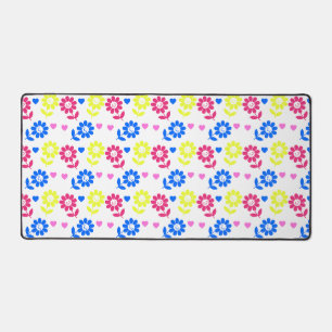 Bright Retro Floral Pattern avec Coeurs
