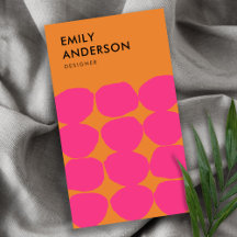 BRIGHT RETRO GROSSE HAND DRAWN PINK RUST POLKA DOT