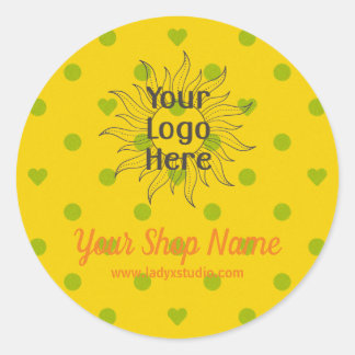 Bright Retro Summer Dots Sticker rond