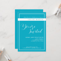 Bright Rich Sky Blue Custom Invitation d'anniversa