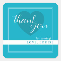 Bright Rich Sky Blue Vielen Dank Herzsticker