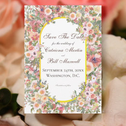 Bright Romantic Garden Save the Date Card Einladung