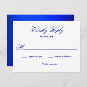 Bright Royal Blue RSVP Karte