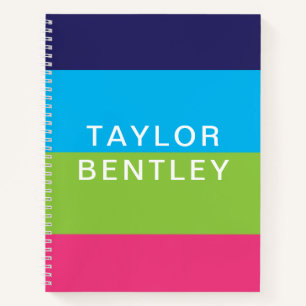 Bright Rugby Stripes Personalisiert Spiralnotebook Notizbuch