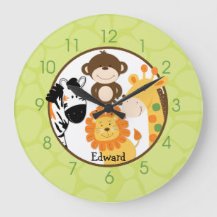 Bright Safari Jungle Wall Clcok Große Wanduhr