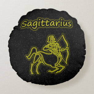 Bright Sagittarius Rundes Kissen