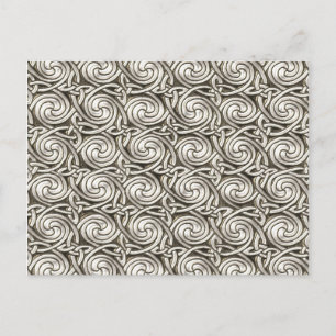 Bright Shiny Silver Celtic Spiral Knock Muster Postkarte