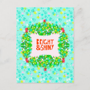 Bright & Shiny Wreath Feiertagspostkarte