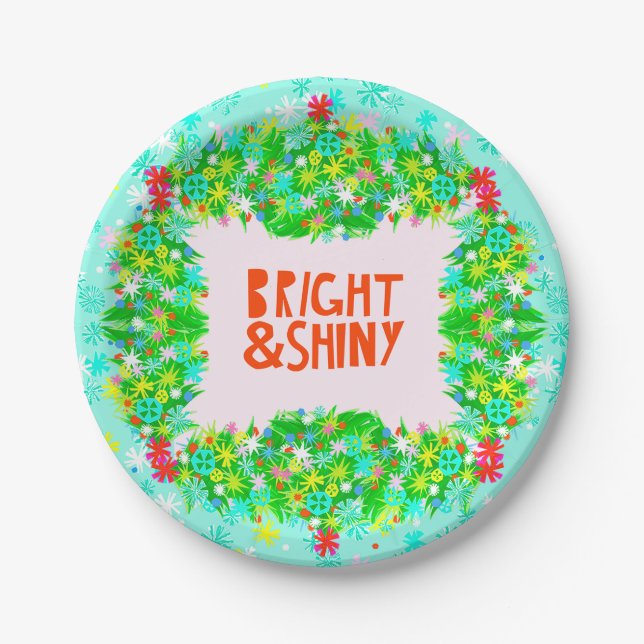 Bright & Shiny Wreath Pappteller (Vorderseite)