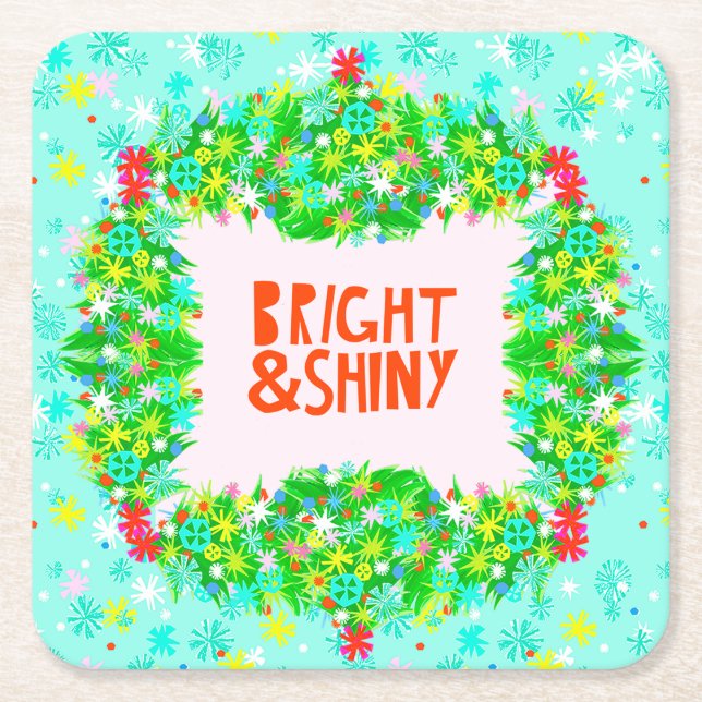 Bright & Shiny Wreath Rechteckiger Pappuntersetzer (Vorderseite)