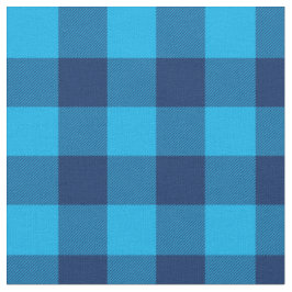 Bright Sky und Navy Blue Gingham Kariert Stoff