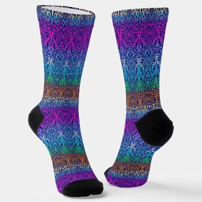 Bright Socks Elaborate Seamless Patterns 0039408 Socken (Gewinkelt)
