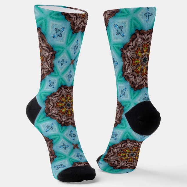 Bright Socks Fractal Seamless Patterns 0041976 Socken (Gewinkelt)