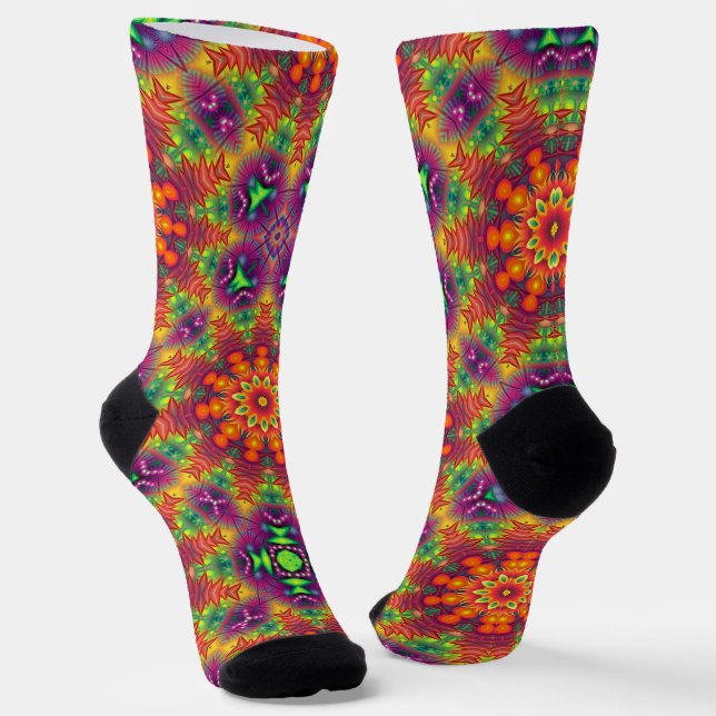 Bright Socks Fractal Seamless Patterns 0041981 Socken (Gewinkelt)