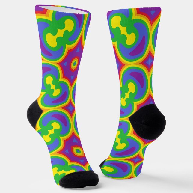 Bright Socks Fractal Seamless Patterns 0041990 Socken (Gewinkelt)