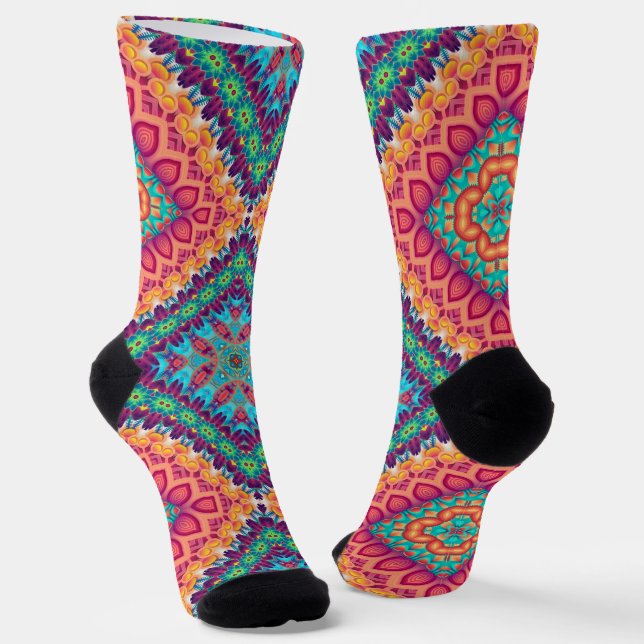 Bright Socks Fractal Seamless Patterns 0042014 Socken (Gewinkelt)