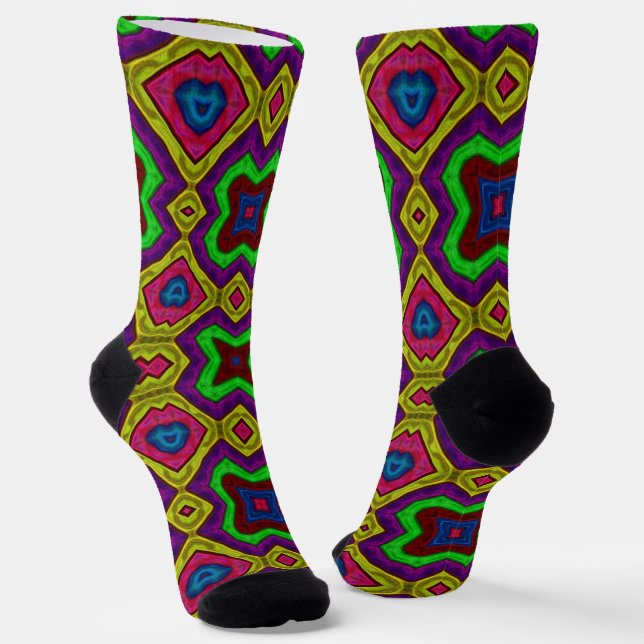 Bright Socks Fractal Seamless Patterns 0042021 Socken (Gewinkelt)