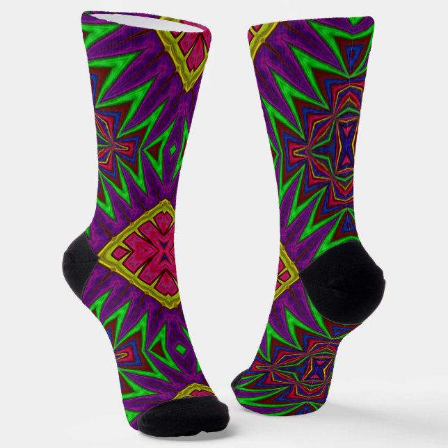 Bright Socks Fractal Seamless Patterns 0042022 Socken (Gewinkelt)
