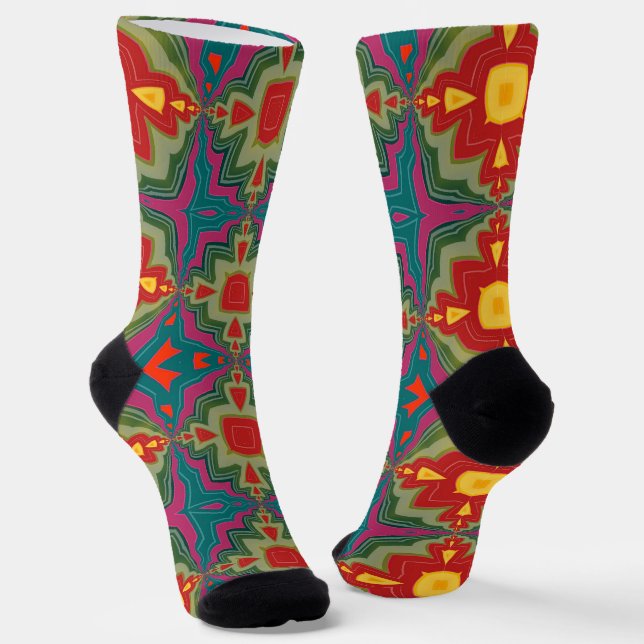 Bright Socks Fractal Seamless Patterns 0042043 Socken (Gewinkelt)