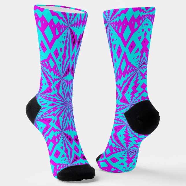 Bright Socks Fractal Seamless Patterns 0042053 Socken (Gewinkelt)