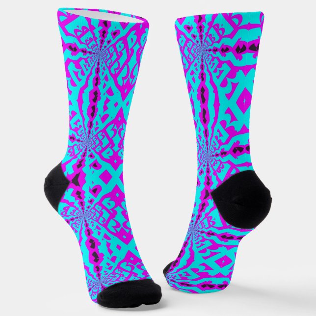 Bright Socks Fractal Seamless Patterns 0042071 Socken (Gewinkelt)