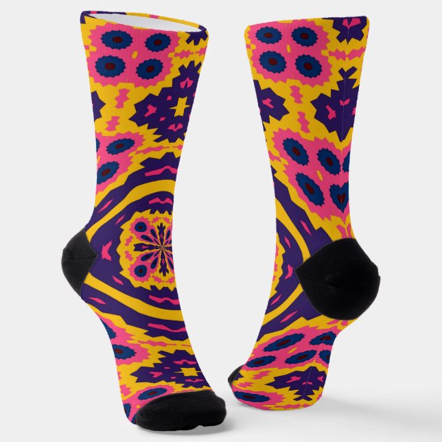 Bright Socks Fractal Seamless Patterns 0042074 Socken (Gewinkelt)